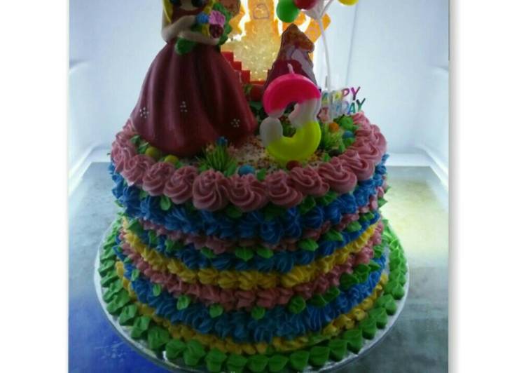 Resep Rainbow Birthday Cake Anti Gagal