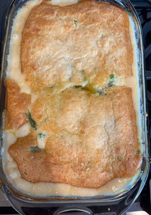 A picture of Homemade Chicken Pot Pie made with Red Lobster Biscuit Mix.