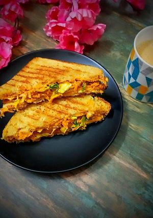 A picture of Tandoori mayo veg sandwich.