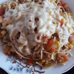 Una foto de Tallarines gratinados