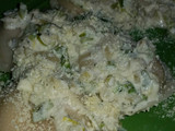 Sorrentinos con salsa verde