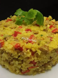 Una foto de Timbal de coliflor y carne picada(falso cuscús)