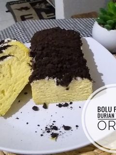 Foto resep Bolu Pop ice Durian topping Oreo (takaran sendok)