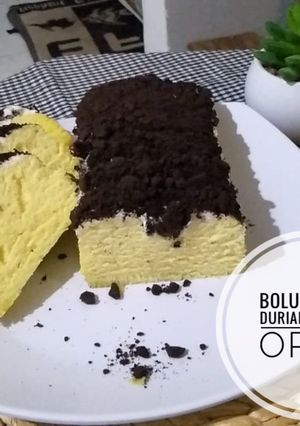 Foto resep Bolu Pop ice Durian topping Oreo (takaran sendok)