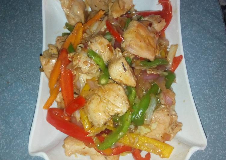 Step-by-Step Guide to Make Award-winning Spicy honey chicken stir-fry