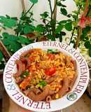 Nui xào thịt cà chua