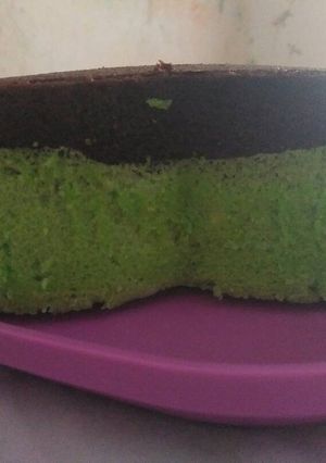 Foto resep Brownis kukus cokat pandan
