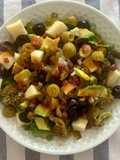 Summer salad with broccoli and jamón serrano