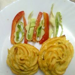 A picture of Duchess potatoes with ndengu #ndengu contest.