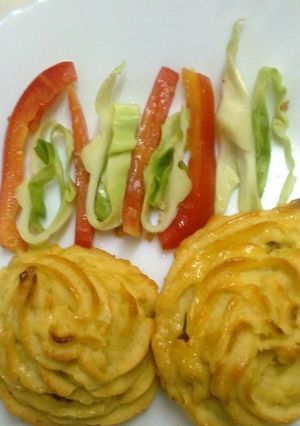 A picture of Duchess potatoes with ndengu #ndengu contest.