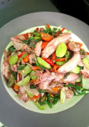 Foto resep Oseng Cumi Asin with Pete