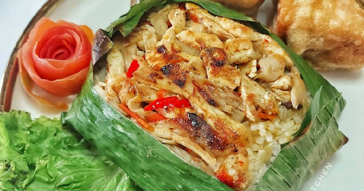Resep Nasi bakar ayam jamur sambal roa oleh Yoria Kitchen Cookpad