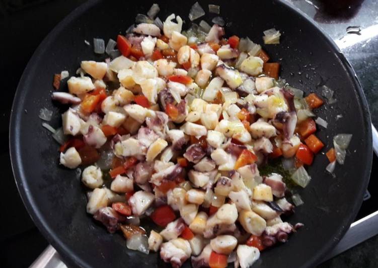 Salpicón de pulpo y langostinos