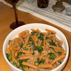 A picture of Lentil Pasta with Spicy Italian Sausage.