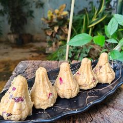 A picture of Rasmalai coconut Modak.