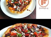 A picture of baingan pizza