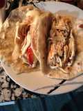 Fajitas de pollo con salsa de queso