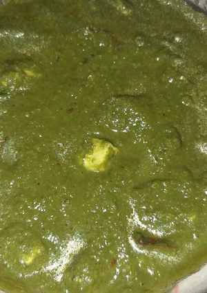 A picture of Palak Paneer.