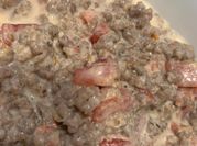A picture of rotel cheese sausage dip