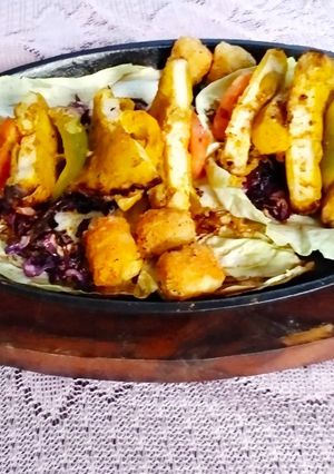 A picture of Sizzling paneer pakoda.