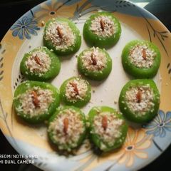 A picture of Lauki ki mithai/Dudhichi or bottle gourd Ring mithai.