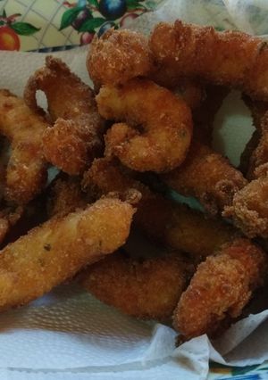 Una foto de Langostinos fritos