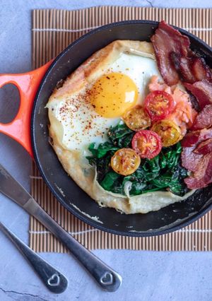 A picture of Savoury breakfast pancake 🥞.