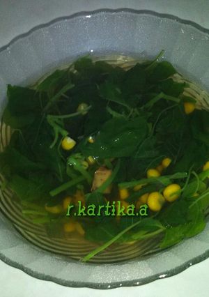 Foto resep 13. sayur bening bayam jagung manis