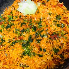 A picture of Mutton fried rice in my style.