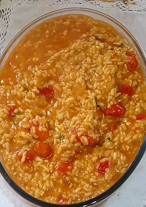Una foto de Risotto caprese
