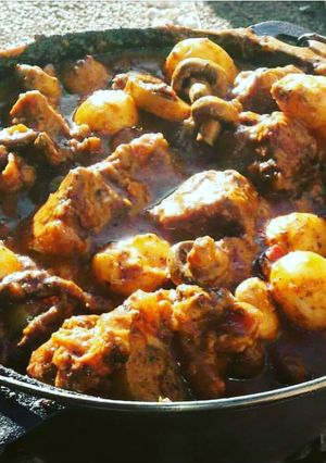 A picture of Oxtail Potjie.