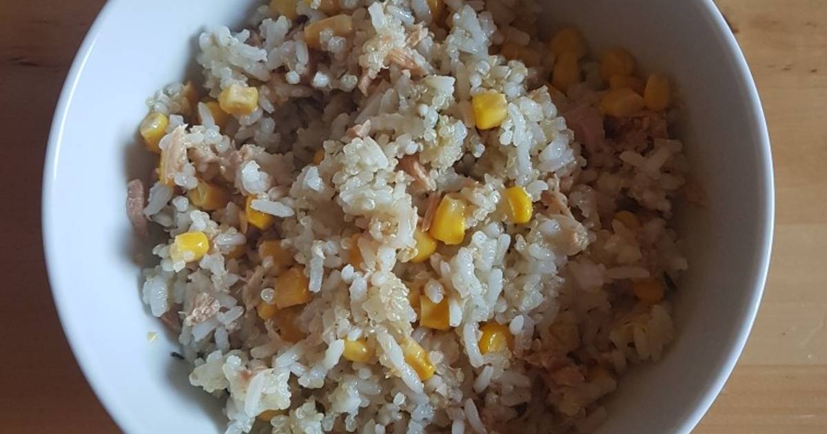 Ensalada fit de arroz, quinoa, atún y maíz al tomillo ? Receta de Paula  Hinke Nutrición- Cookpad