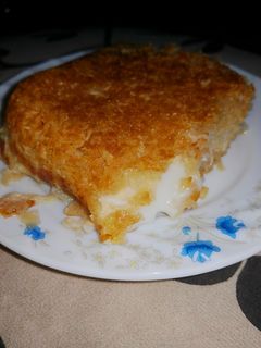 صورة لوصفة الكنافة الخشنة بالقشطة الكذابة 🥧☕