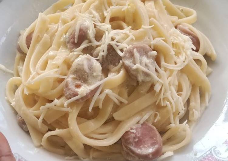 Cara Membuat Fettucini carbonara Kekinian