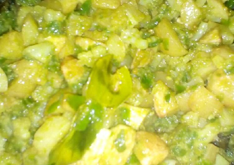 Bagaimana memasak Kentang, brokoli balado cabe ijo, Enak Banget