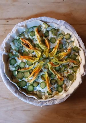 Une photo de Tarte salée aux courgettes
