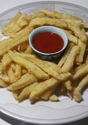 A picture of 🍟💙🍟Crispy ginger garlic French fries 🍟💙🍟.