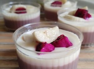 Foto resep Puding Brownies Ubi Ungu Vla Keju
