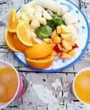 Merienda: Frutas y Jugo de Naranja!❤️🇦🇷