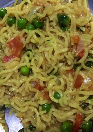 A picture of Restaurant style Maggi.