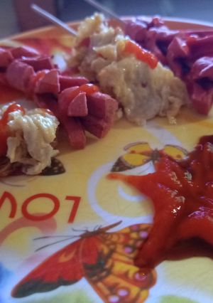 Foto resep Sate sosis dan telur dadar