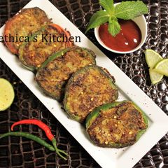 A picture of Stuffed Bell Pepper / Capsicum Cutlet.