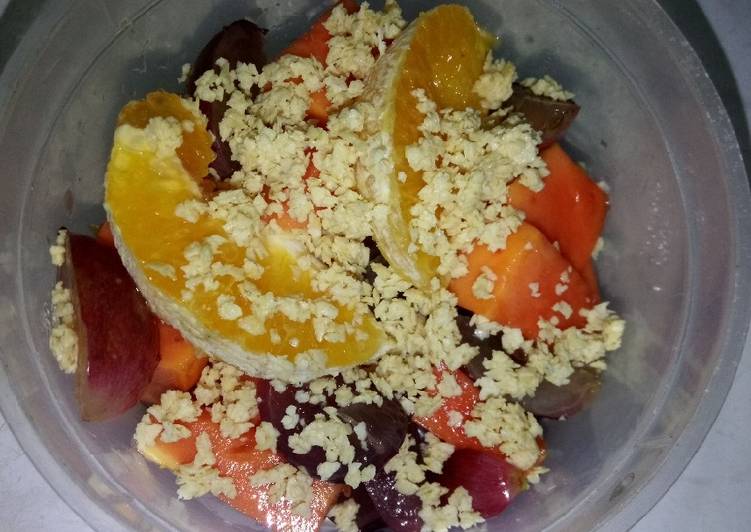 Salad buah oat choco