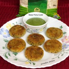 A picture of Matar Poha Cutlet.
