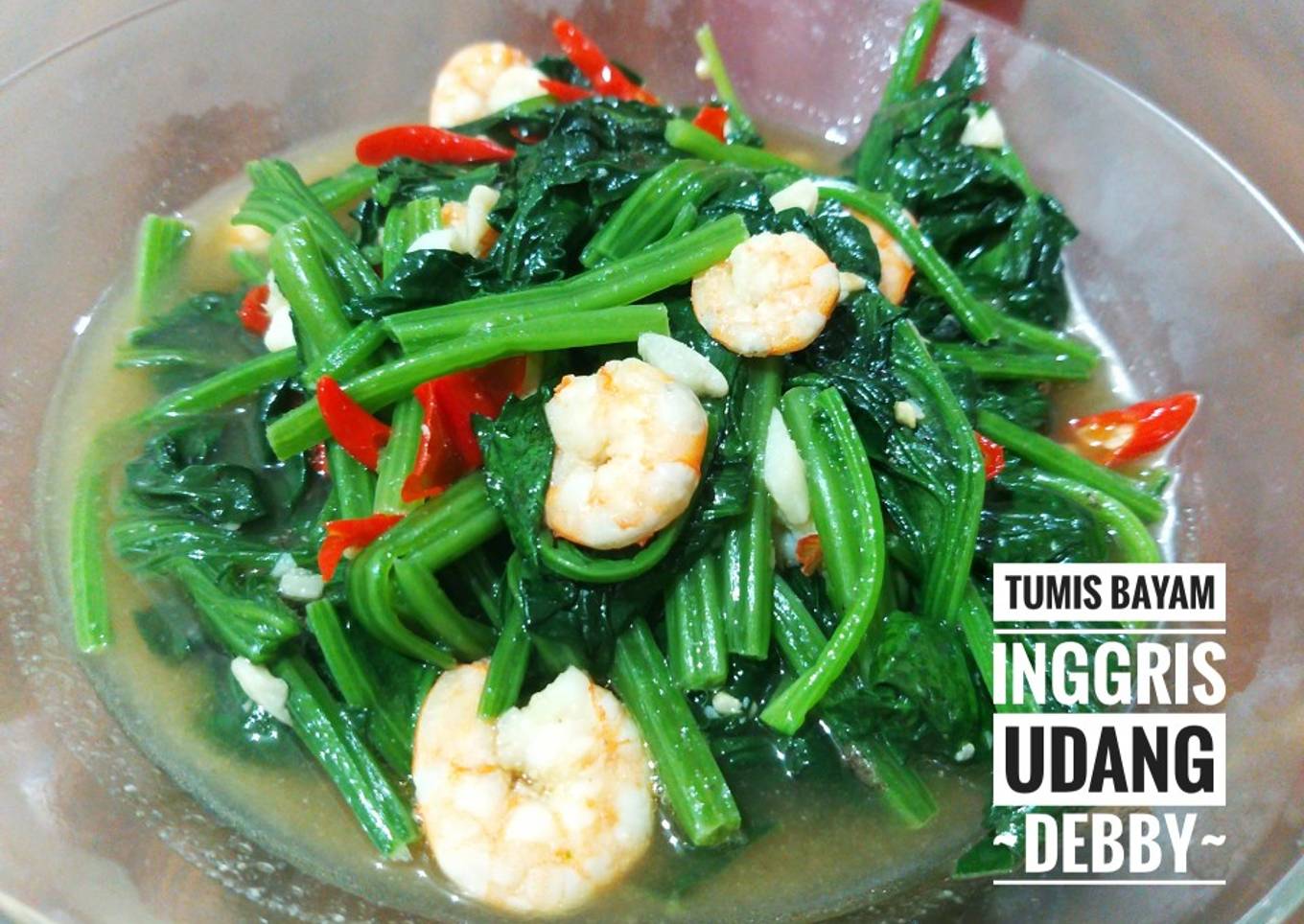 Tumis Bayam Inggris Udang