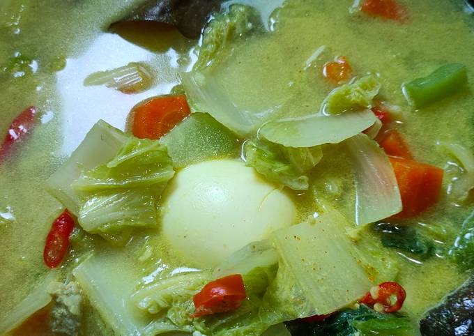 Resep Sawi putih masak kuah santan, Sempurna