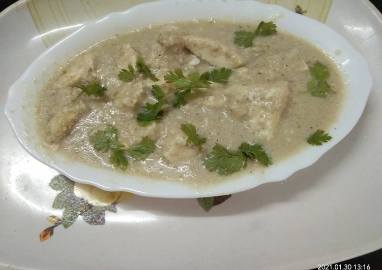 Recipe of Super Quick Homemade Paneer In White Gravy Curry