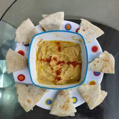 Hummus and Pita Bread A picture of Hummus and Pita Bread.