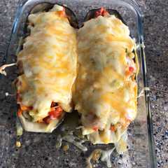 Una foto de Berenjenas rellenas y gratinadas