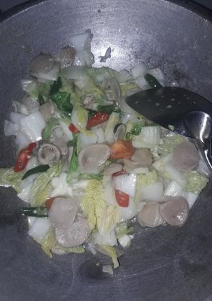 Foto resep Tumis sawi jamur bakso